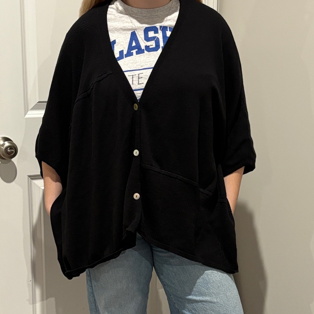 MarlaWynne Black Women's Poncho Sweater M/L